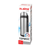 Термос LAIMA классический с узким горлом, 1,8 л, нержавеющая сталь, пластиковая ручка Термос LAIMA классический с узким горлом, 1,8 л, нержавеющая сталь, пластиковая ручка