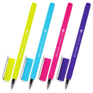 Ручка шариковая BRAUBERG SOFT TOUCH STICK "NEON", СИНЯЯ, узел 0,7мм, в ассортименте 